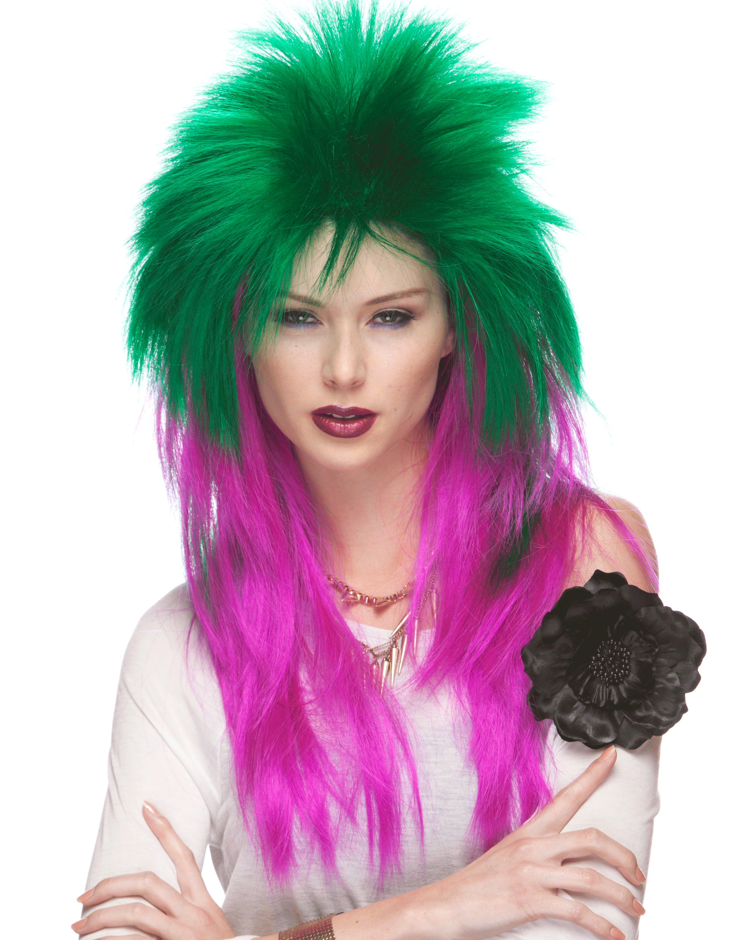 Green shop rocker wig