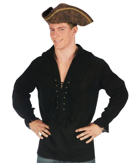 Morris Shirt Fancy Black Pirate - MaxWigs