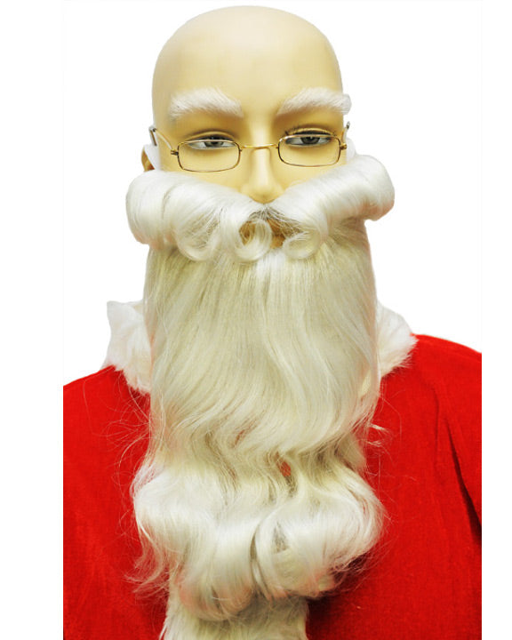 costume santa wig, santa beard, santa wig, santa mustache, santa eyebrows, christmas wigs, st. nicholas wig, st  nicholas beard, santa beard set, wig and beard for santa